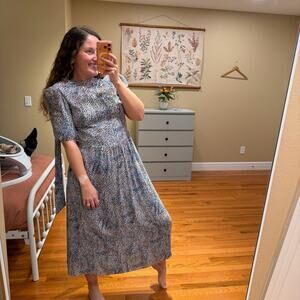 Tuckernuck Whistles Blue Leopard Maxi Dress 8